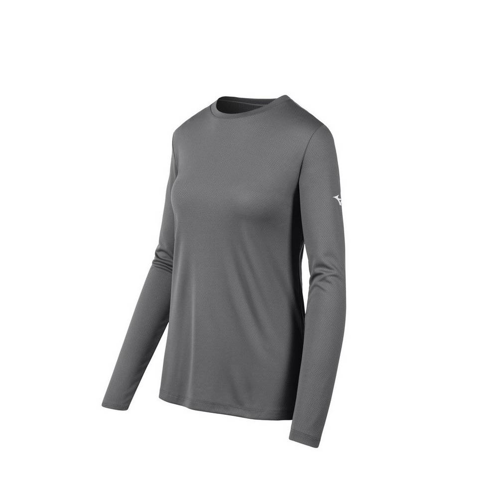 Camiseta Mizuno Long Sleeve - Mulher - Cinzentas - PZRMU4890